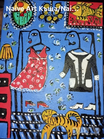 Картина платно маслени бои акрилни бои размер в. 42 / ш. 32