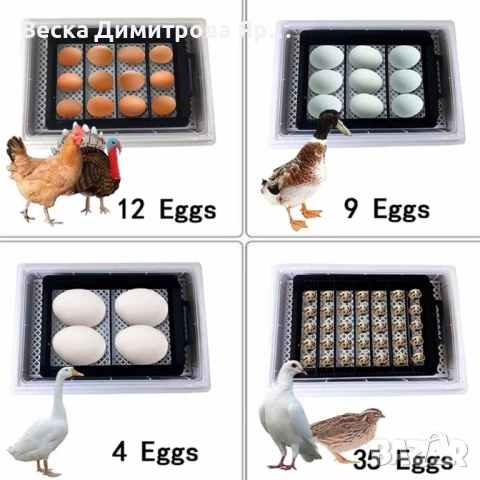 Напълно автоматичен инкубатор за 48 яйца 80W YZ8-48 , снимка 4 - Други машини и части - 50942330