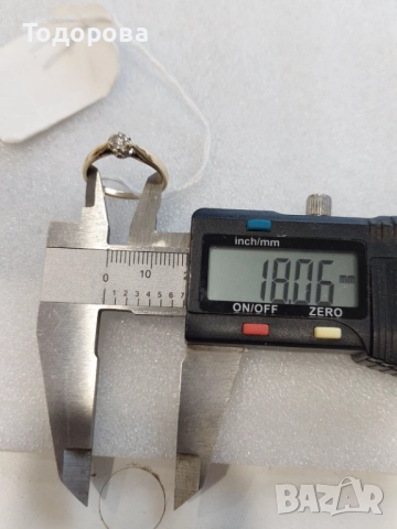 Златен дамски пръстен с брилянт 0.25 карата,злато проба 375, снимка 6 - Пръстени - 52592165