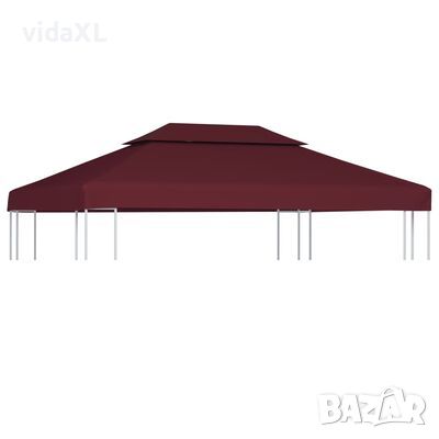 vidaXL Двоен покрив за шатра, 310 г/м², 4x3 м, бордо(SKU:44761, снимка 1 - Градински мебели, декорация  - 46228211