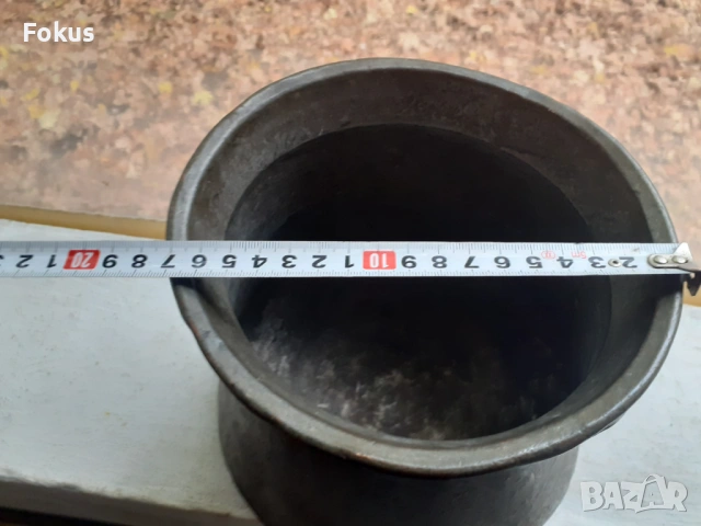 Стар меден съд бакър ръчно кован и гравиран калайдисан, снимка 6 - Антикварни и старинни предмети - 53408524