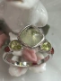 Марков сребърен пръстен с естествени камъни зелен рутилов кварц, перидот и гранат , снимка 5