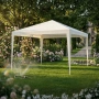 Градинска шатра тип "павилион", 3x3м, Водоустойчива, Прахово боядисана стомана, Бяла, снимка 2