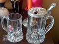 Немски,стъклени халби за бира+подарък-чаша, снимка 1 - Чаши - 45202700