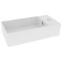 vidaXL Мивка за баня с преливник, керамична, матово бяла（SKU:146987, снимка 1 - Мивки - 45979262