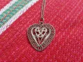 Филигран сърце с ланче, снимка 1