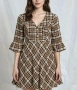 Brown plaid dress , снимка 1