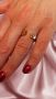 Модерен дамски пръстен от недъждаема стомана тип полузатворена халка с детелина и камък цирконий  Es, снимка 1