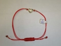 Златна гривна с червен конец - 14К, снимка 2