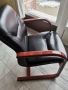 2 бр посетителски столове Кресло / кожа с махагон, снимка 4