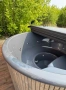 Уелнес хидро масажно джакузи с вградена печка на дърва, снимка 8