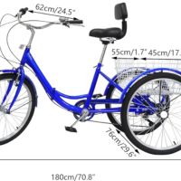 -10% ТЕЛК - Сгъваем Нов Семеен Триколесен Велосипед 24 инча 7 скорости, снимка 11 - Велосипеди - 41386306