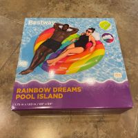 Bestway Надуваем плажен дюшек за 2 души Rainbow за деца и възрастни 1,75 m x 1,63 m, снимка 7 - Надуваеми легла - 45639708