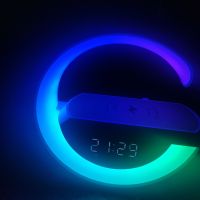 Мини интелигентна нощна лампа с безжично зареждане часовник будилник Bluetooth, снимка 10 - Друга електроника - 45602946