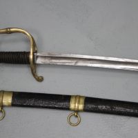 Френска офицерска сабя с кожена кания, снимка 5 - Антикварни и старинни предмети - 45963002