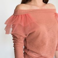 БЛУЗА TULLE ROSA, снимка 3 - Блузи с дълъг ръкав и пуловери - 45146386