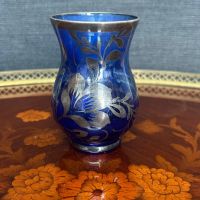 Кристална ваза Bohemia със сребро, снимка 1 - Вази - 45335069