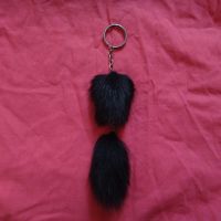 Ключодържател/Аксесоар/Висулка за чанта от естествен косъм лисица в черно, снимка 7 - Други - 45342895