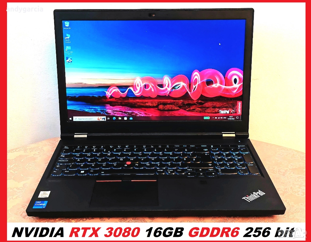 NVidia RTX 3080 16GB/15.6 4K Ultra HD/Intel Core i7-11800H/32GB RAM/1TB SSD/ThinkPad T15g G2, снимка 1