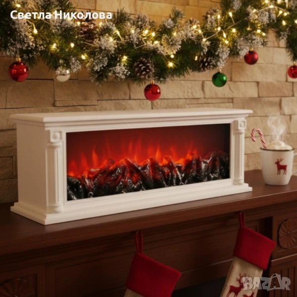 Голяма LED камина с ефект на жар – уют и атмосфера без дим и огън SP47, снимка 1