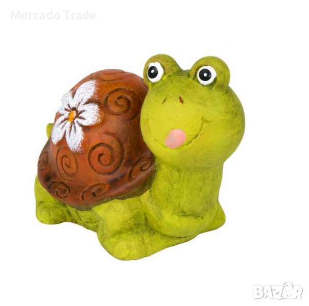 Декоративна фигурка Mercado Trade, Костенурка, Керамична, Зелен, снимка 1