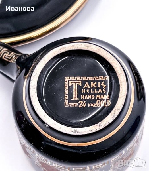 Takis Hellas Porcelain Tea Service Handmade 24 Carat Gold Made in Greece, снимка 1