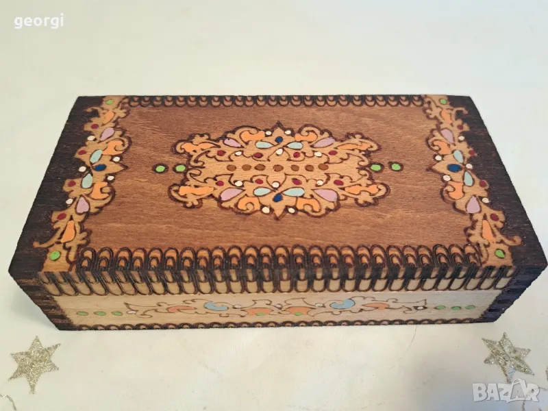 дървена кутия за бижута сувенир от соца 21/6, снимка 1