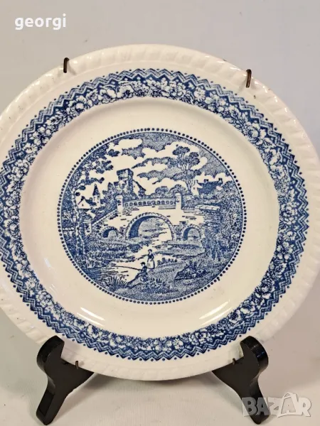 декоративна порцеланова чиния за стена с пружинен държач  25/4, снимка 1