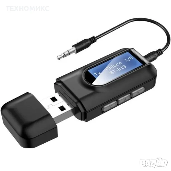 BLUETOOTH USB Аудио приемник - предавател, LCD дисплей, 3.5mm жак, снимка 1