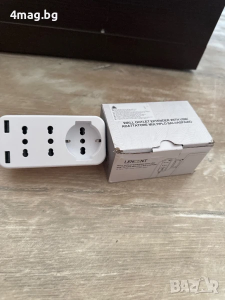 Компактен разклонител LENCENT с USB – идеален за дома и офиса!, снимка 1