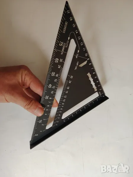 Триъгълник дърводелски с отмерване на ъгли, снимка 1