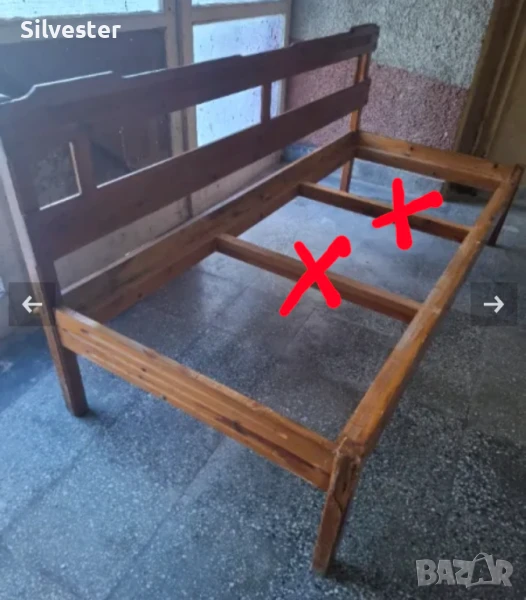 Дървено легло без матрак, снимка 1