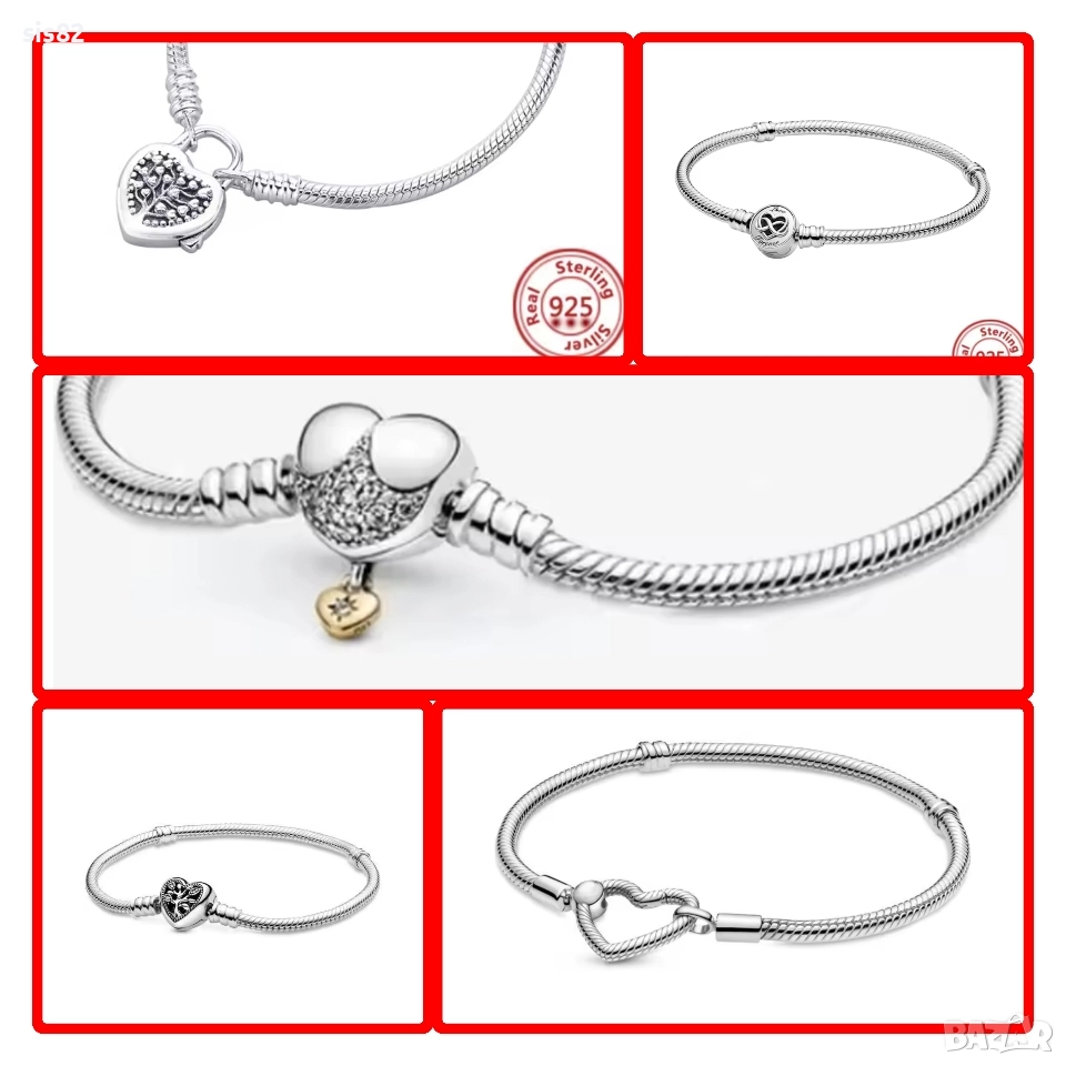 Сребърни гривни Pandora , снимка 1