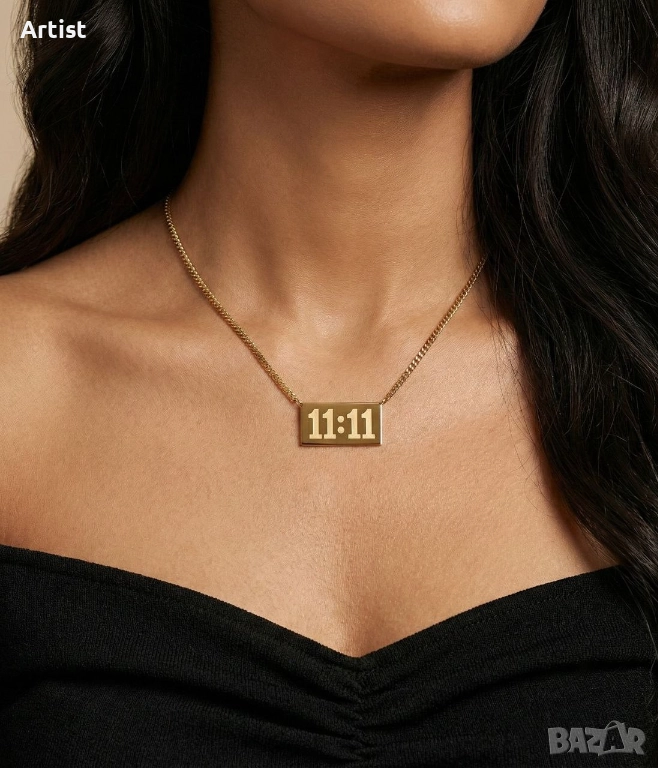 Колие от стомана със златно покритие, снимка 1