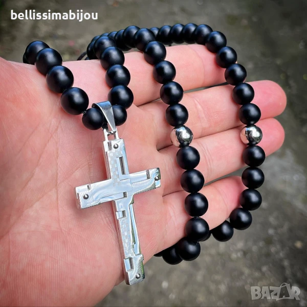 Мъжки Гердан със Стоманен Кръст, снимка 1