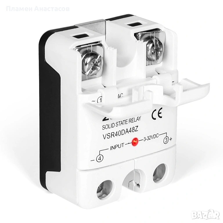 Solid State Relay 25A – 12V SSR полупроводниково реле, 3–32V DC вход / 480V AC изход (VSR25DA48Z), снимка 1