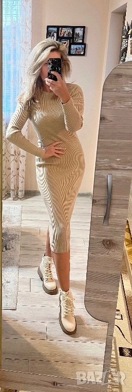 Рипсена плетена рокля , снимка 1