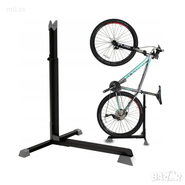 Велосипедна стойка MARTAR, Изложбена, Вертикална, Регулируема, Черна, снимка 1