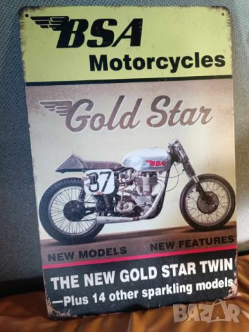 BSA Motorcycles- Gold Star-метална табела (плакет), снимка 3 - Аксесоари и консумативи - 45804122