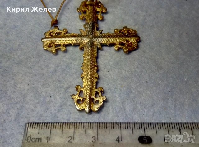 СТАР в БАРОКОВ СТИЛ ПОЗЛАТЕН ГОЛЯМ НАГРЪДЕН КРЪСТ МАЙСТОРСКА РЕТРО АРТ ИЗРАБОТКА 38144, снимка 11 - Антикварни и старинни предмети - 51255663