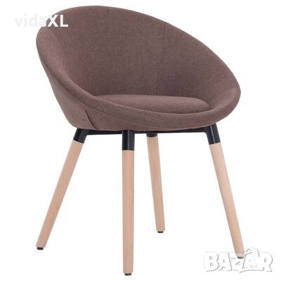 vidaXL Трапезен стол, кафяв, текстил（SKU:283432