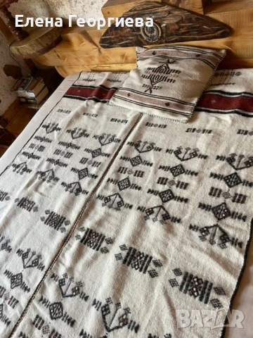 Тъкан килим(кувертюра) 100 % козя вълна. , снимка 2 - Антикварни и старинни предмети - 51246576