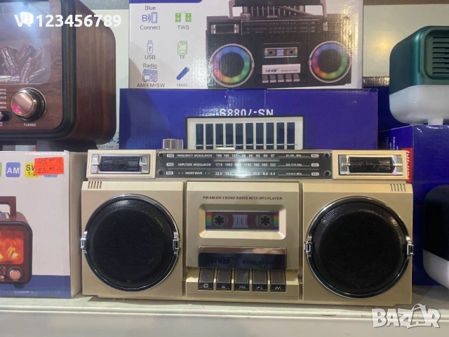 Ретро радио с дизайн на класически радиокасетофон -NNS 7088S , снимка 2 - Радиокасетофони, транзистори - 53817214