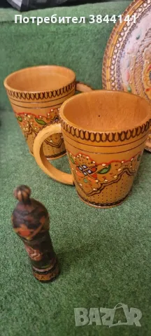 Рисувани дървени буренца, дървени чаши и шишета, снимка 3 - Декорация за дома - 50420669