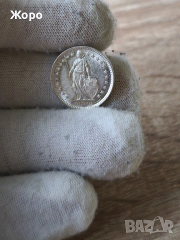 1/2 франк 1958 година Швейцария , снимка 2 - Нумизматика и бонистика - 53586698