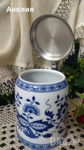 Халба син лук рядко срещана Hutschenreuther , снимка 2 - Чаши - 53364442