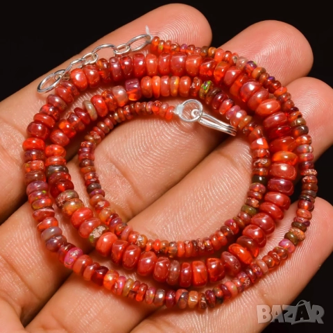 Гердани от естествен опал Етиопия, снимка 5 - Колиета, медальони, синджири - 52306660