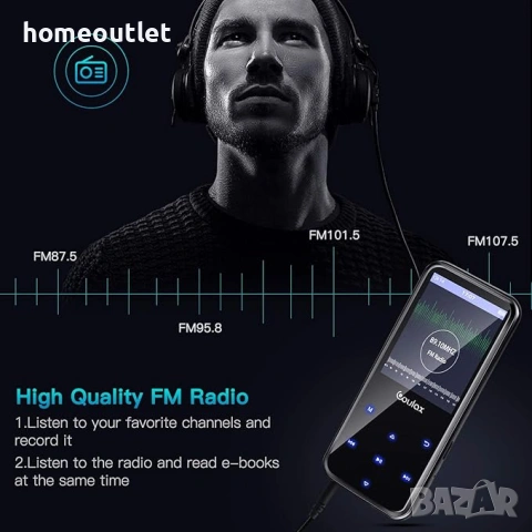 ПРОМОЦИЯ MP3 плейър COULAX с Bluetooth, 2.4'' екран и HiFi звук, снимка 5 - MP3 и MP4 плеъри - 53708515
