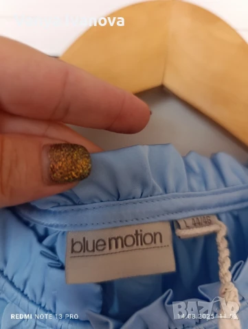 Blue motion синя блузка хл, снимка 4 - Блузи с дълъг ръкав и пуловери - 51363742
