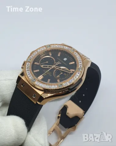 Hublot Chronograph 38mm Pink Gold Black Dial Diamonds Дамски Различни Варианти, снимка 5 - Дамски - 47991731